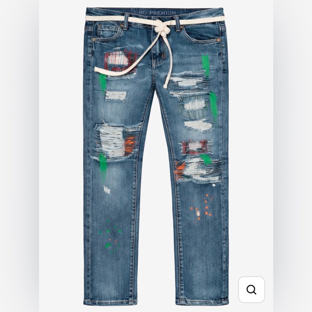 🟠NWT RUE 21 Unique Graffiti-Style Distressed Supreme Flex Skinny Jeans (Unisex)